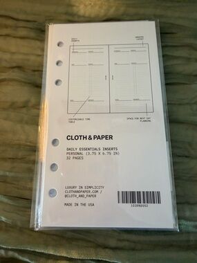 Cloth & Paper Daily Essentials Inserts - Personal Size